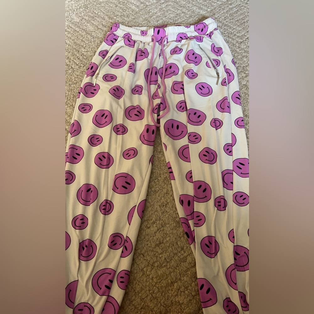 Smiley face sweatpants